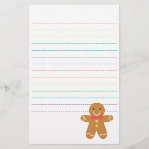 Cute and Happy Gingerbread Man for Christmas Stationery