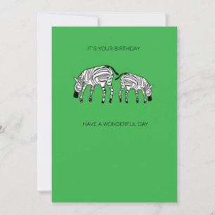 Cute and Happy Kenyan Zebras Birthday Card