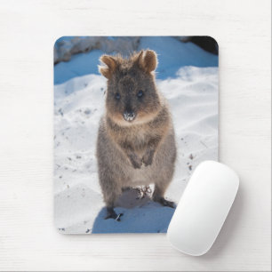 Cute and happy Quokka on the beach vertical Mouse Mat