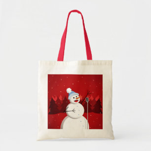 Cute And Happy Singing Snowman Christmas Tote Bag