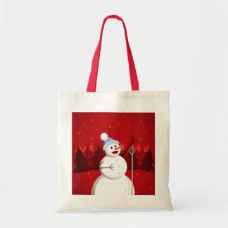 Cute And Happy Singing Snowman Christmas Tote Bag