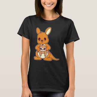 Cute And  Kangaroo With Baby Sloth  Animal T-Shirt