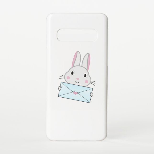 Cute and lovely Bunny holding Love Letter Samsung Galaxy Case (Back)