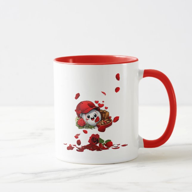 Cute and Lovely Valentine Baseball Design Mug (Right)