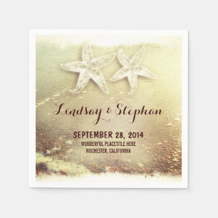 Cute and modern beach wedding paper napkins
