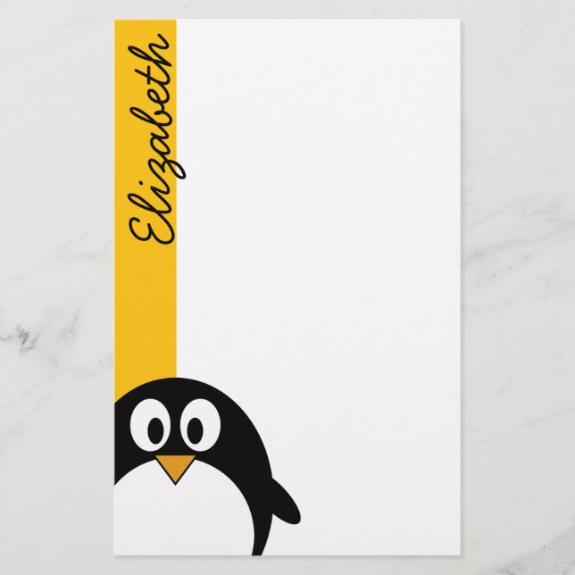 Cute and Modern Cartoon Penguin Stationery (Front)