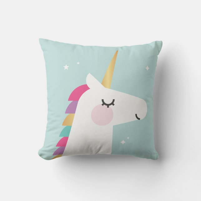 Cute and Modern Rainbow Unicorn Cushion (Front)
