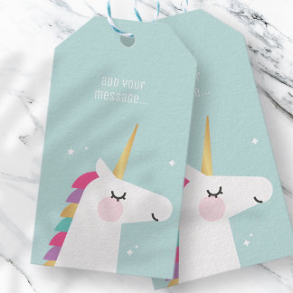 Cute and Modern Rainbow Unicorn Gift Tags