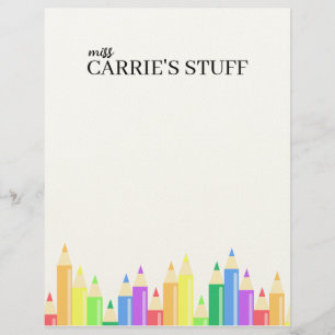 Cute and Personalised Teacher Custom Letterhead