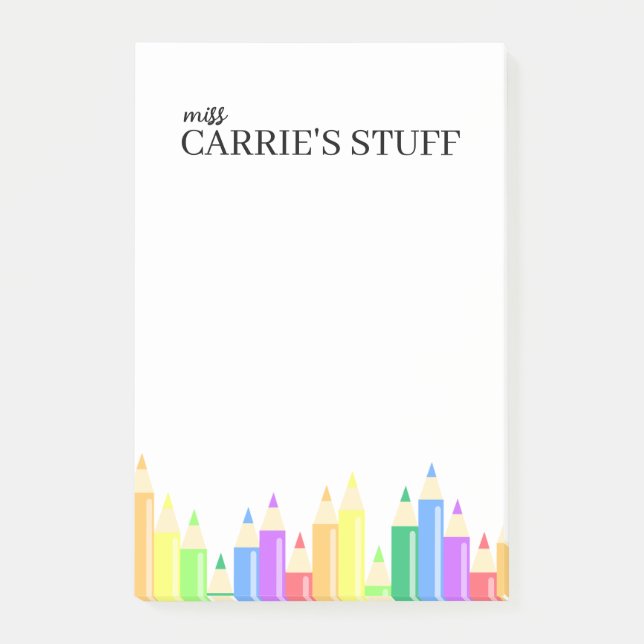 Cute and Personalised Teacher  Post-it Notes (Front)