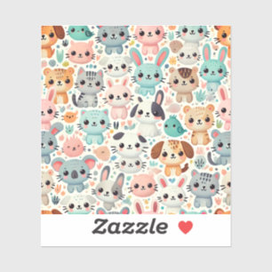 Cute and playful animal pattern design sticker.