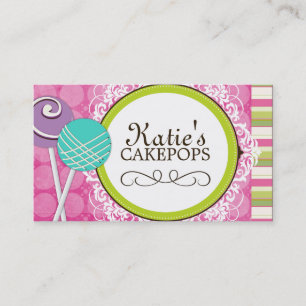 Cute and Playful Cake Pops Business Cards
