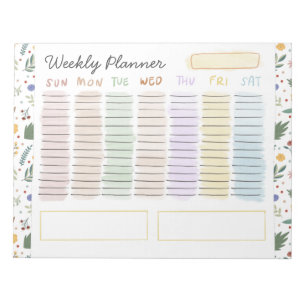 Cute and Playful Floral Pastel Notepad