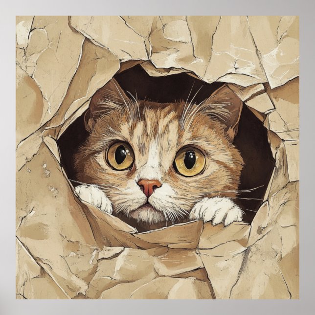 Cute and Playful Kitten Poster (Front)