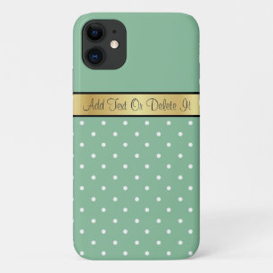 Cute and Playful Polka Dot on Peapod Green, Gold iPhone 11 Case
