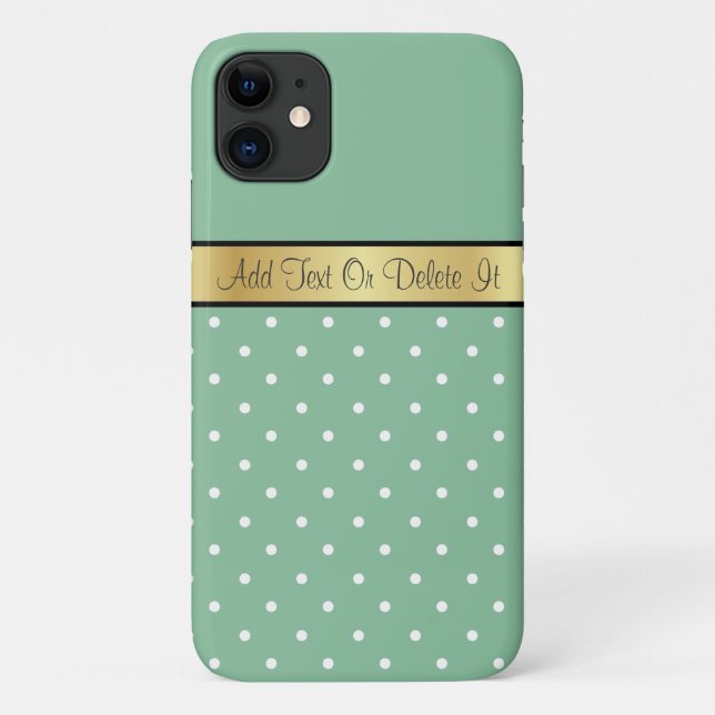 Cute and Playful Polka Dot on Peapod Green, Gold Case-Mate iPhone Case (Back)