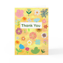 Cute and Pretty Floral Thank You Card