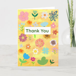 Cute and Pretty Floral Thank You Card 