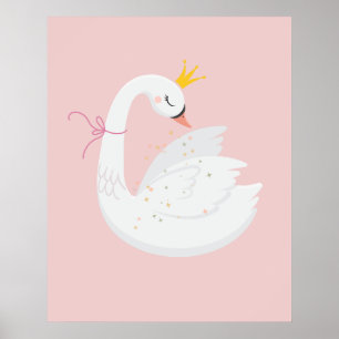 Cute and proud little swan princess poster