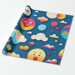Cute and Quirky Fun Cartoon Pattern Wrapping Paper