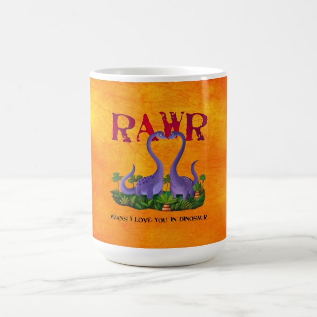 Cute and Romantic Dinos - Rawr Coffee Mug (Center)