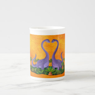 Cute and Romantic Dinosaurs Bone China Mug