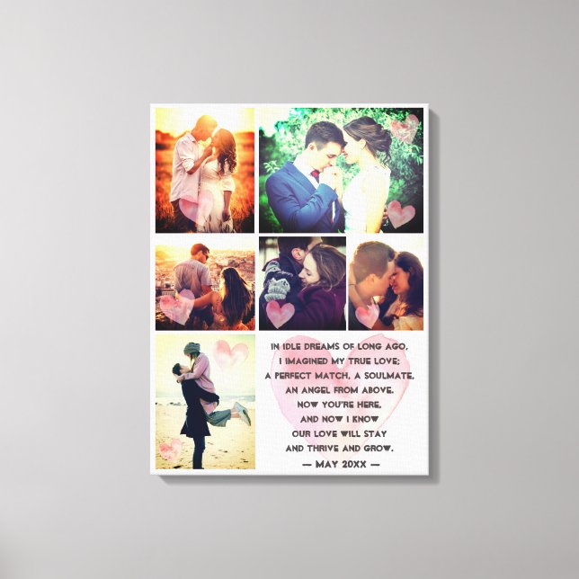 Cute and romantic photo poem canvas print (Front)