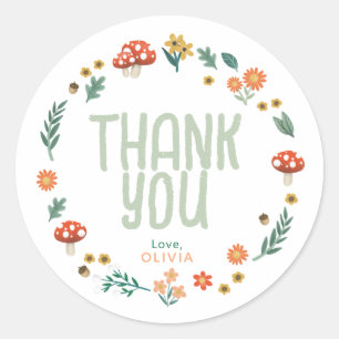 Cute and Rustic Baby Shower Woodland Favour Classic Round Sticker