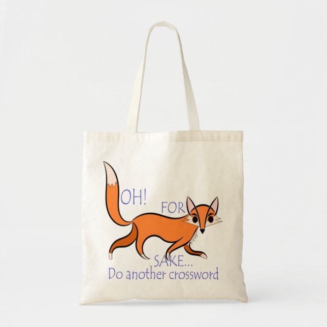Cute and sassy fox quote for crossword lovers tote bag (Front)
