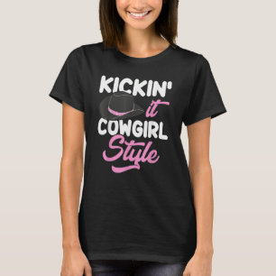 Cute And Sassy Kickin' It Cowgirl Style  Women Cow T-Shirt