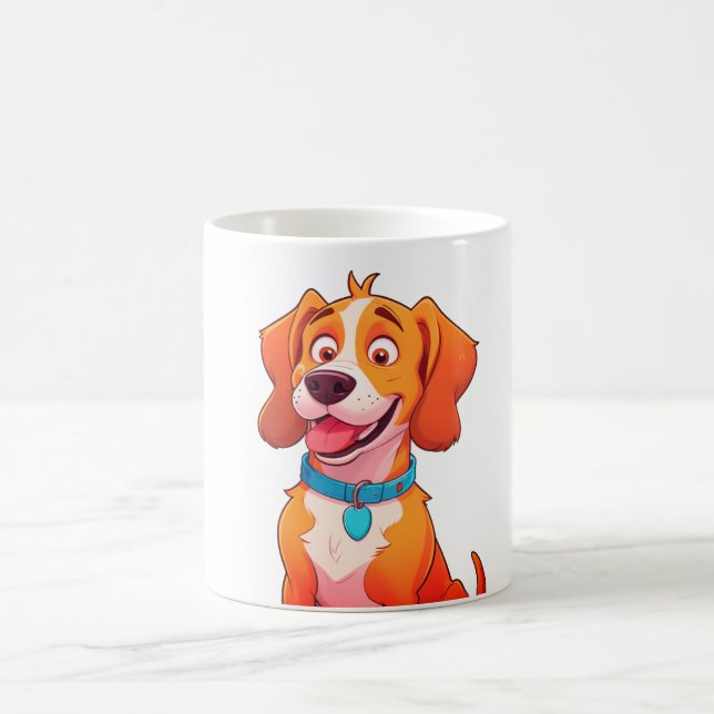 Cute And Silly Old Style Cartoon Pop Art Dog Mug (Center)