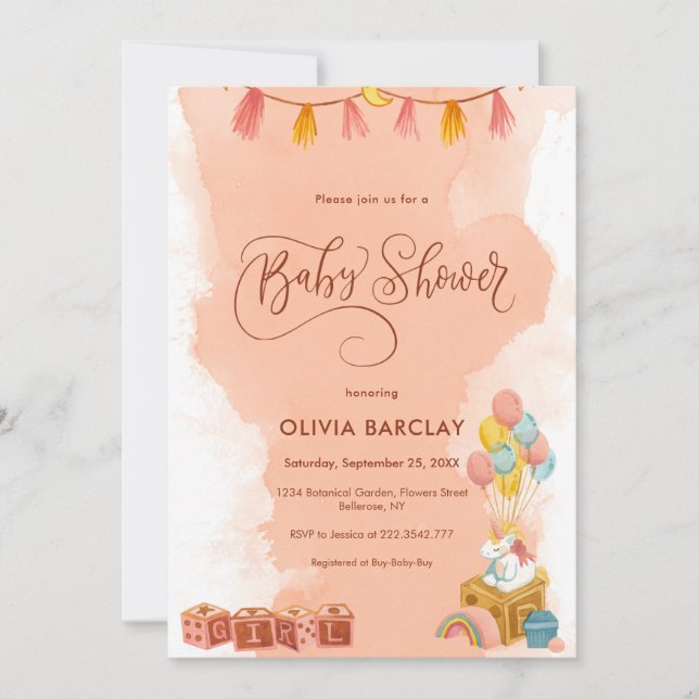 Cute and Simple Baby Shower  Invitation (Front)
