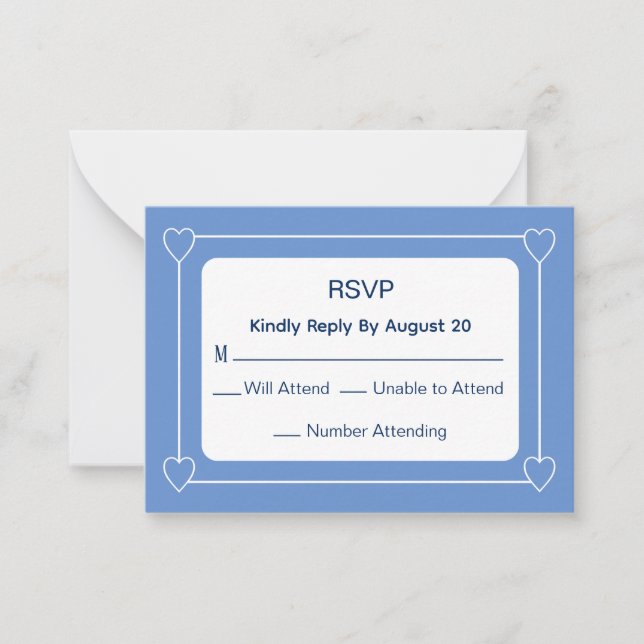Cute and Simple Blue Baby Shower Response Card (Front)