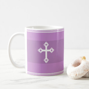 Cute and Simple Christian Faith Cross Purple Coffee Mug