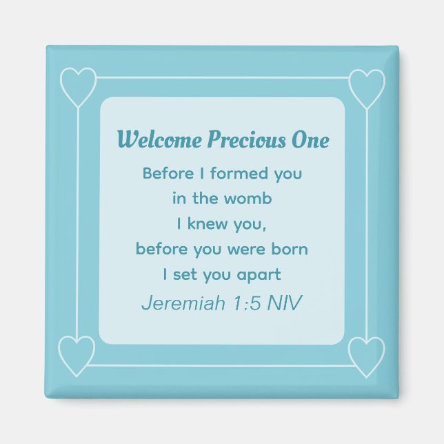 Cute and Simple Light Blue Baby Shower Magnet (Front)