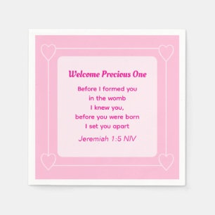 Cute and Simple Light Pink Baby Shower Napkin