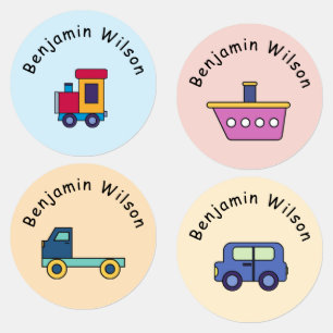 Cute and Simple Transportation Custom Name Kids