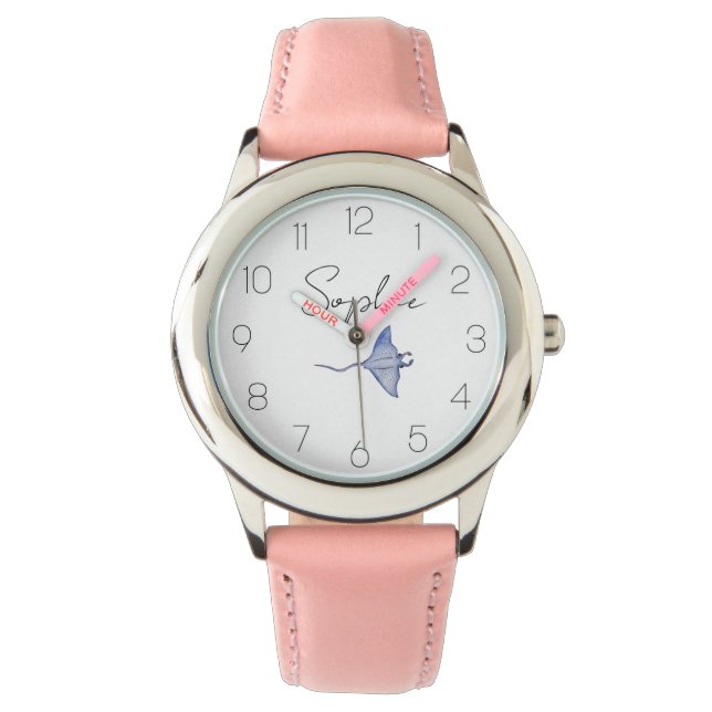 Cute and Simple Under the Sea Manta Ray kids watch (Front)