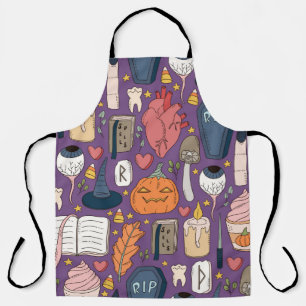 Cute and spookie seamless Halloween pattern with p Apron