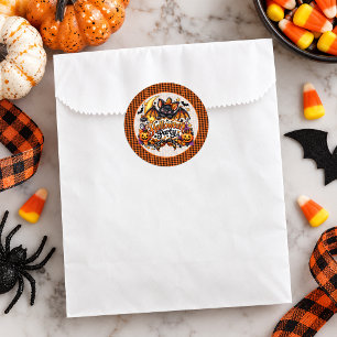 Cute and Spooky Bat Halloween Party Classic Round Sticker