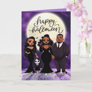Cute and Spooky Ethnic Family Halloween  Card