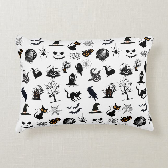 Cute and Spooky Halloween Decorative Cushion (Front)