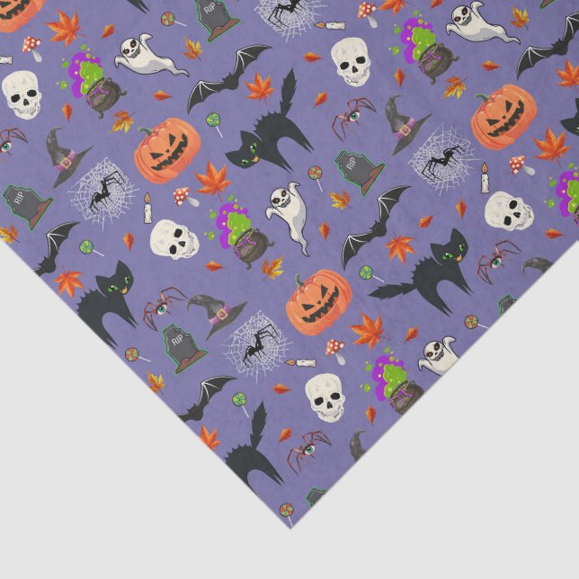 Cute And Spooky Halloween Pattern  Tissue Paper (Detail)