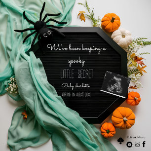 Cute and spooky Halloween pregnancy announcement 