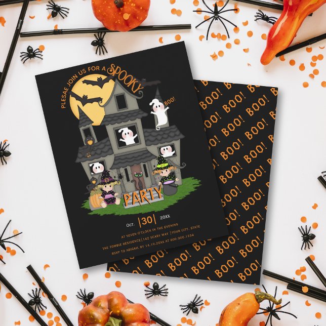 Cute and spooky haunted house Halloween party Invitation (Creator Uploaded)