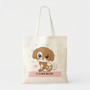 Cute and sweet puppy pink personalised Tote Bag