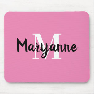 Cute and Trendy Minimalist Monogrammed First Name Mouse Mat