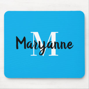 Cute and Trendy Minimalist Monogrammed First Name Mouse Mat