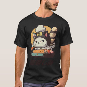 cute and whimsical cat making it as the neko sushi T-Shirt