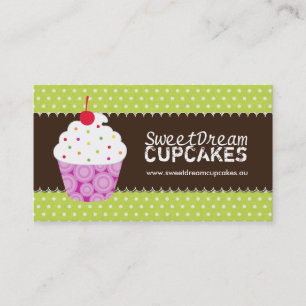Cute and Whimsical Cupcake Bakery Business Cards